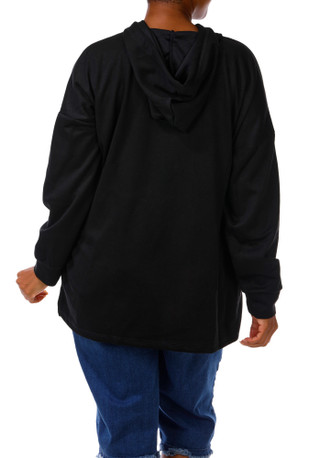 Thumbnail 2: Good Days Only Women's Plus Rhinestone Embroidered Faith Hoodie 