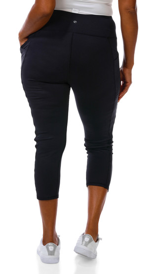 Thumbnail 2: Bally Total Fitness Women's Plus High Rise 2 Pocket Capri 