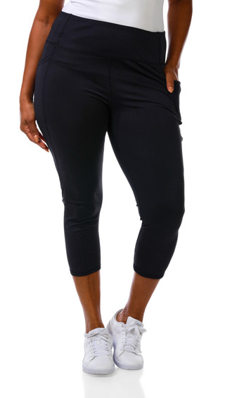 Thumbnail 1: Bally Total Fitness Women's Plus High Rise 2 Pocket Capri 