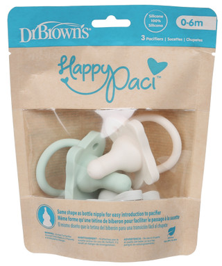 Thumbnail 1: Dr. Brown's 3 Pk Happy Paci Silicone Pacifiers 