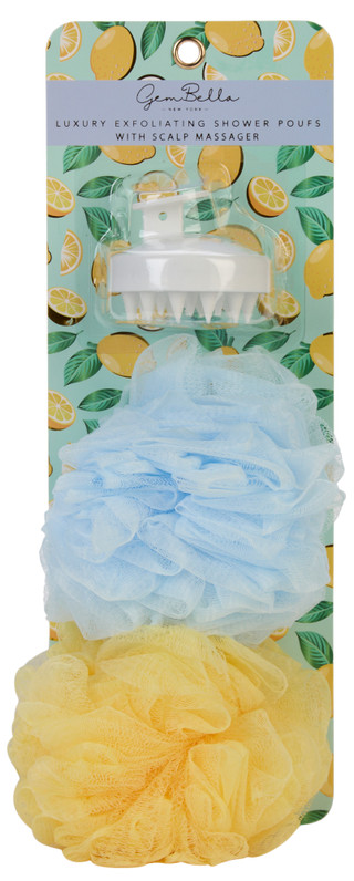 Thumbnail 1: Gem Bella 3 Pc Luxury Shower Pouf Set 