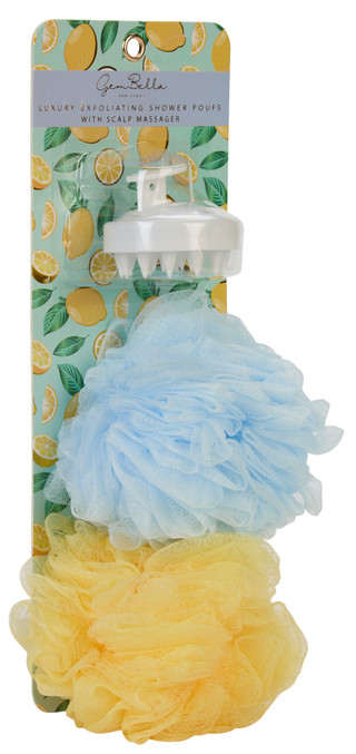 Thumbnail 2: Gem Bella 3 Pc Luxury Shower Pouf Set 
