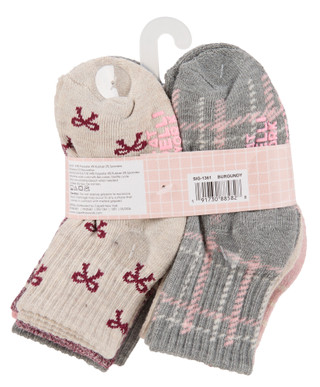 Thumbnail 2: Capelli Girls 8 Pk Teddy Hearts & Bows Assorted Non-Slip Socks 