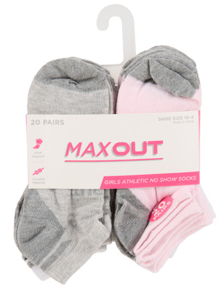 Thumbnail 1: Maxout 20 Pk Girls Athletic No Show Socks 