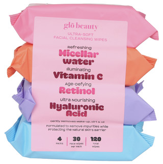 Thumbnail 1: Glo Beauty 4 Pk Assorted Facial Cleansing Wipes 