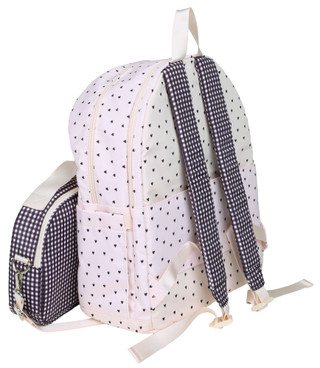 Thumbnail 2: Madden Girl Nylon Dome Heart Print Backpack w/ Lunch Box 