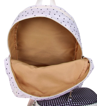 Thumbnail 3: Madden Girl Nylon Dome Heart Print Backpack w/ Lunch Box 