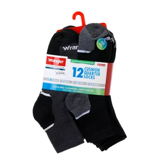 Thumbnail 1: Wrangler Men's 12 Pk Cooling Cushion Quarter Socks 