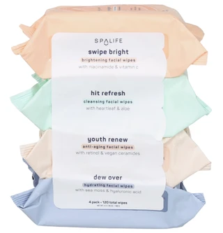 Thumbnail 1: Spa Life 4 Pk Assorted Facial Cleansing Wipes 