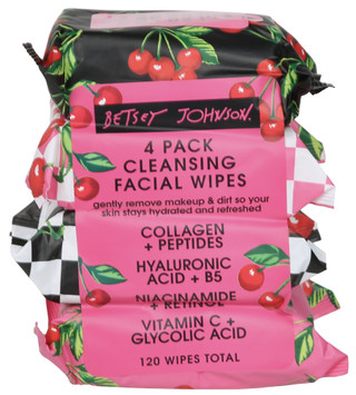 Thumbnail 1: Betsey Johnson 4 Pk Assorted Facial Cleansing Wipes 