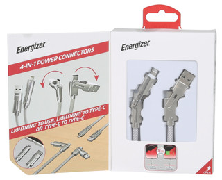 Thumbnail 2: Energizer 4-in-1 USB/C 6.5 ft Universal Braided Cable Power Connectors 