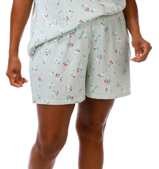 Thumbnail 2: Laura Ashley Women's Plus 2 Pc Super Soft Pajama Shorts Set 