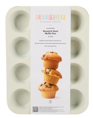 Thumbnail 1: Martha Stewart 12 Cup Nonstick Steel Muffin Pan 