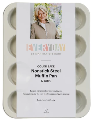 Thumbnail 2: Martha Stewart 12 Cup Nonstick Steel Muffin Pan 
