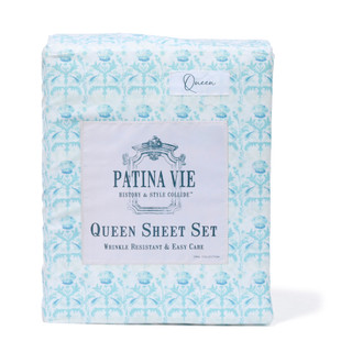 Thumbnail 1: PATINA VIE Queen Size 4 Pc Ocean Floor Sheet Set 
