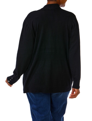 Thumbnail 2: ADRIENNE VITTADINI Women's Plus Open Cardigan with Button Trim 