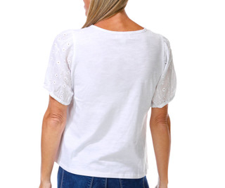 Thumbnail 2: Coral Bay Petite Short Sleeve Eyelet Top 