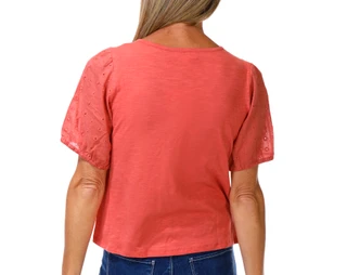 Thumbnail 2: Coral Bay Petite Short Sleeve Eyelet Top 