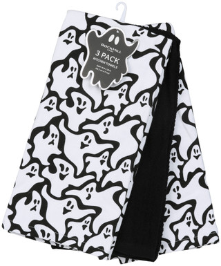 Thumbnail 1: Rockhill Home 3 Pk Halloween Ghost Kitchen Towels 