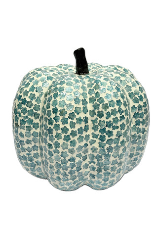 Thumbnail 1: Brighten the Season 11" Capiz White & Blue Pumpkin Tabletop Decor 