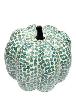 Thumbnail 2: Brighten the Season 11" Capiz White & Blue Pumpkin Tabletop Decor 