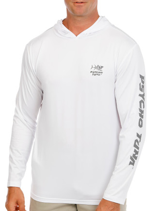 Thumbnail 1: Psycho Tuna Men's Long Sleeve Performance Hooded Printed Tee 