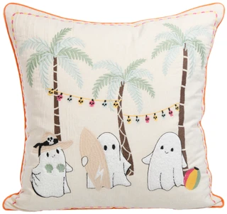 Thumbnail 1: Studio Curate 20x20 Trip to the Beach Ghost Summerween Decor Pillow 