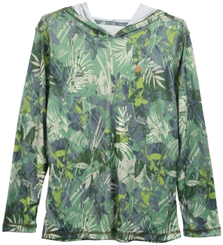 Thumbnail 1: REEL LEGENDS Boys Long Sleeve Mangrove Camo Performance Hoodie 