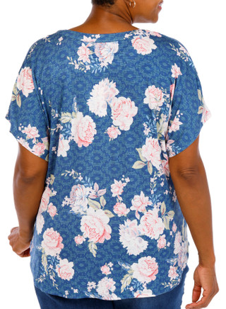 Thumbnail 3: Status by Chenault Plus Short Sleeve Tie Front Knit Top 
