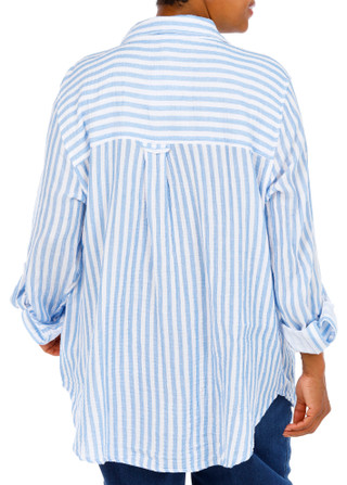 Thumbnail 2: Beach Lunch Lounge Plus Long Sleeve Alenda Stripe Top 
