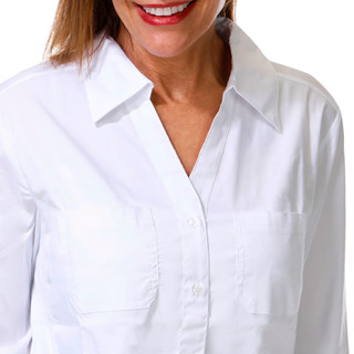 Thumbnail 2: Coral Bay Womens 3/4 Roll Tab Sleeve Button Down Top 