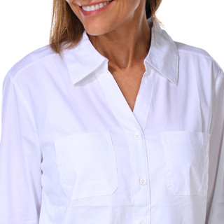 Thumbnail 2: Coral Bay Womens 3/4 Roll Tab Sleeve Button Down Top 