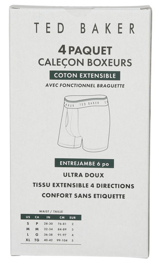 Thumbnail 2: TED BAKER Men's 4 Pk Cotton Stretch Boxer Briefs 