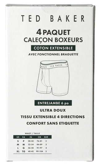 Thumbnail 2: TED BAKER Men's 4 Pk Cotton Stretch Boxer Briefs 