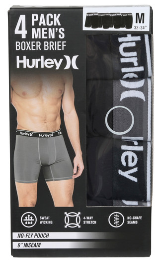 Thumbnail 1: Hurley Men's 4 Pk Boxer Briefs 