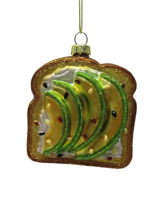 Thumbnail 1: Magical Season Glass Avocado Toast Christmas Ornament 