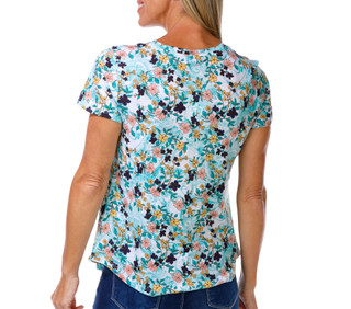 Thumbnail 2: Blue Sol Petite Short Sleeve Floral Print Top 