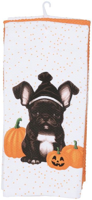 Thumbnail 2: Rockhill Home 3 Pk Halloween Pug Kitchen Towels 