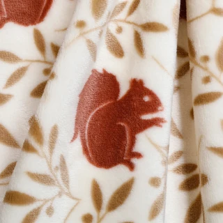 Thumbnail 2: Martha Stewart 60x70 Squirrel Plush Harvest Throw Blanket 