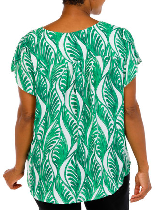 Thumbnail 3: Premise Plus Short Tulip Sleeve Floral Print Top 