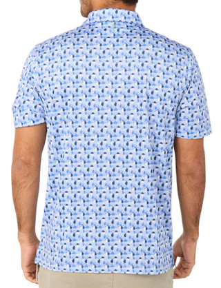 Thumbnail 2: Southern Palms Men's Short Sleeve Printed Performance Polo 