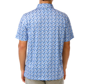 Thumbnail 2: Southern Palms Men's Short Sleeve Printed Performance Polo 