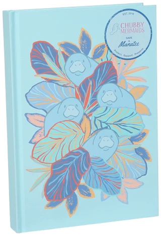 Thumbnail 1: Chubby Mermaids Manatee Printed Hardcover Journal 