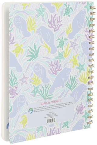 Thumbnail 3: Chubby Mermaids Large Spiral Manatee Print Notebook 