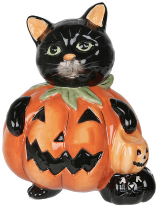 Thumbnail 1: BLUE SKY Vintage Halloween Black Cat Figurine 