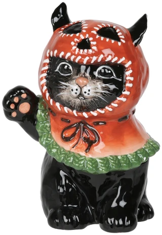 Thumbnail 1: BLUE SKY Halloween Pumpkinhead Cat Figurine 