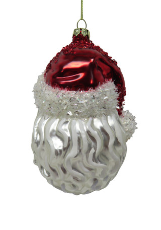 Thumbnail 2: Magical Season Glass Santa Head Christmas Ornament with Hanging Loop 