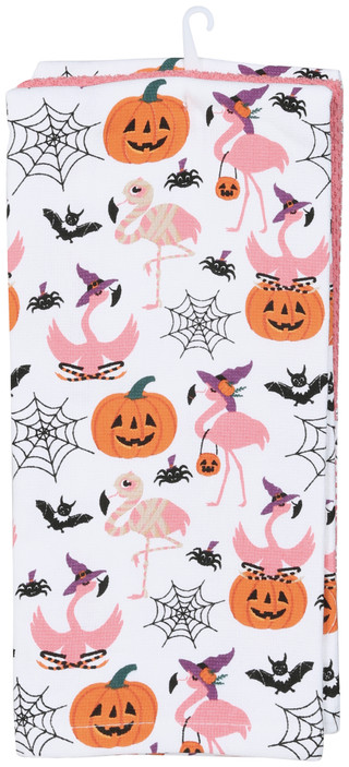 Thumbnail 2: Rockhill Home 3 Pk Halloween Flamingo Kitchen Towels 