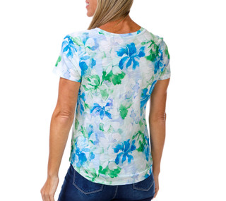 Thumbnail 2: Blue Sol Petite Short Sleeve Floral Print Top 