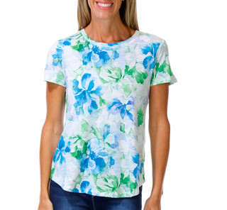 Thumbnail 1: Blue Sol Petite Short Sleeve Floral Print Top 